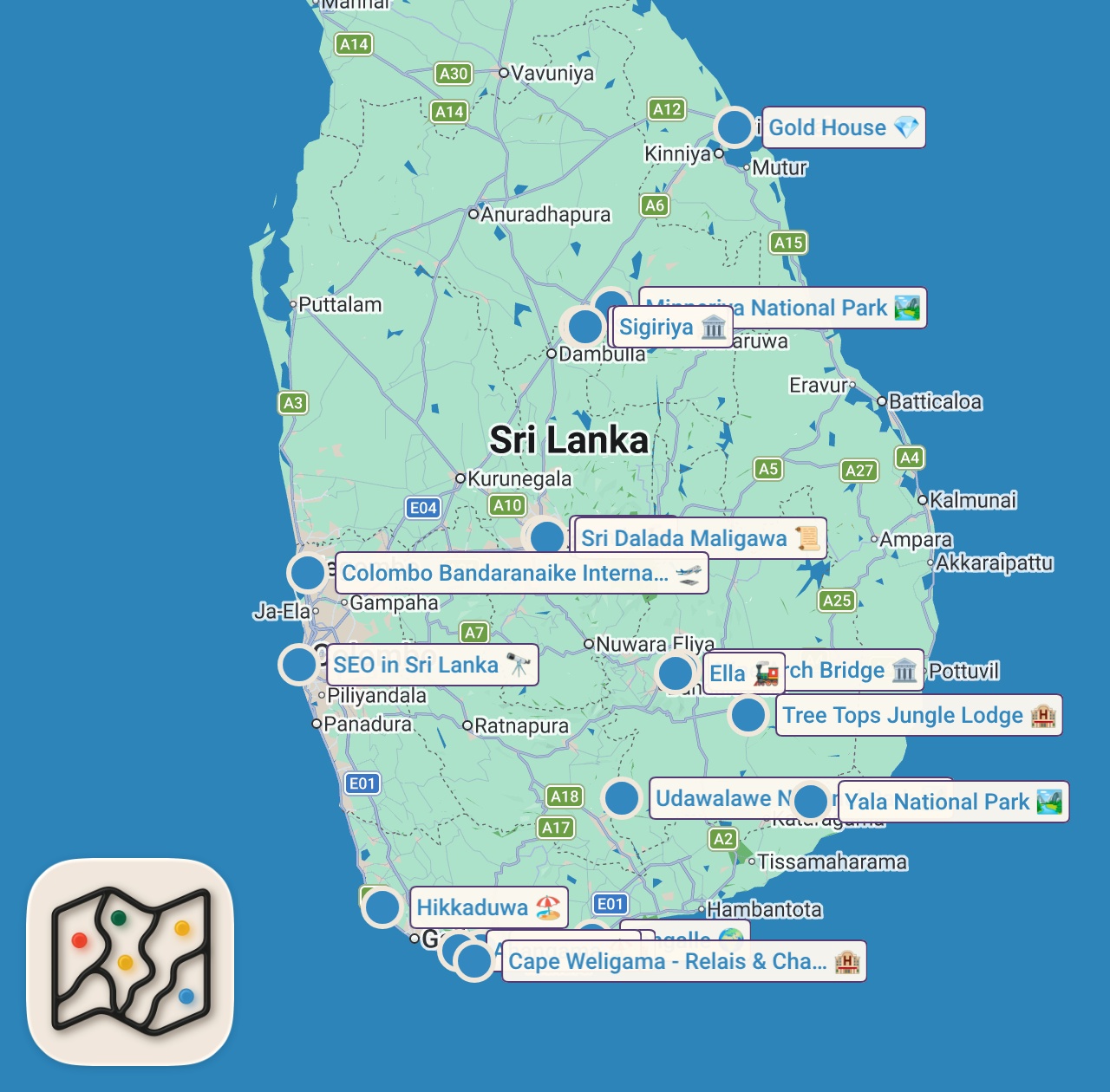 Map preview for Everything You Need to Know Before Visiting Sri Lanka 🇱🇰 (Complete Travel Guide)