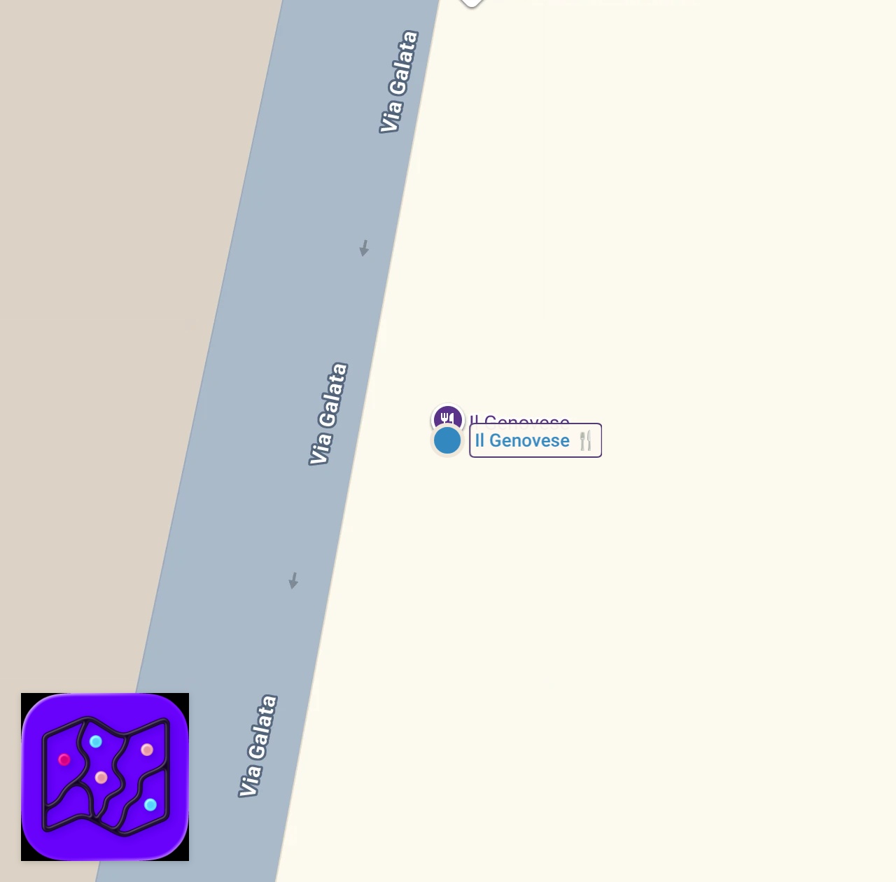 Map of 1 spots from The Best Restaurants in Genova Genoa Italy with Artviva #artviva