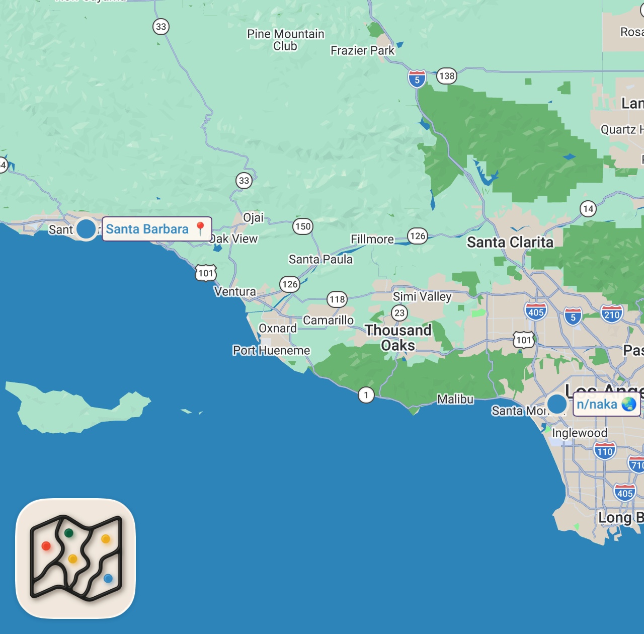 Map of 2 spots from The Sea Urchin Sashimi is the Star at One of LA’s Best Restaurants – Icons