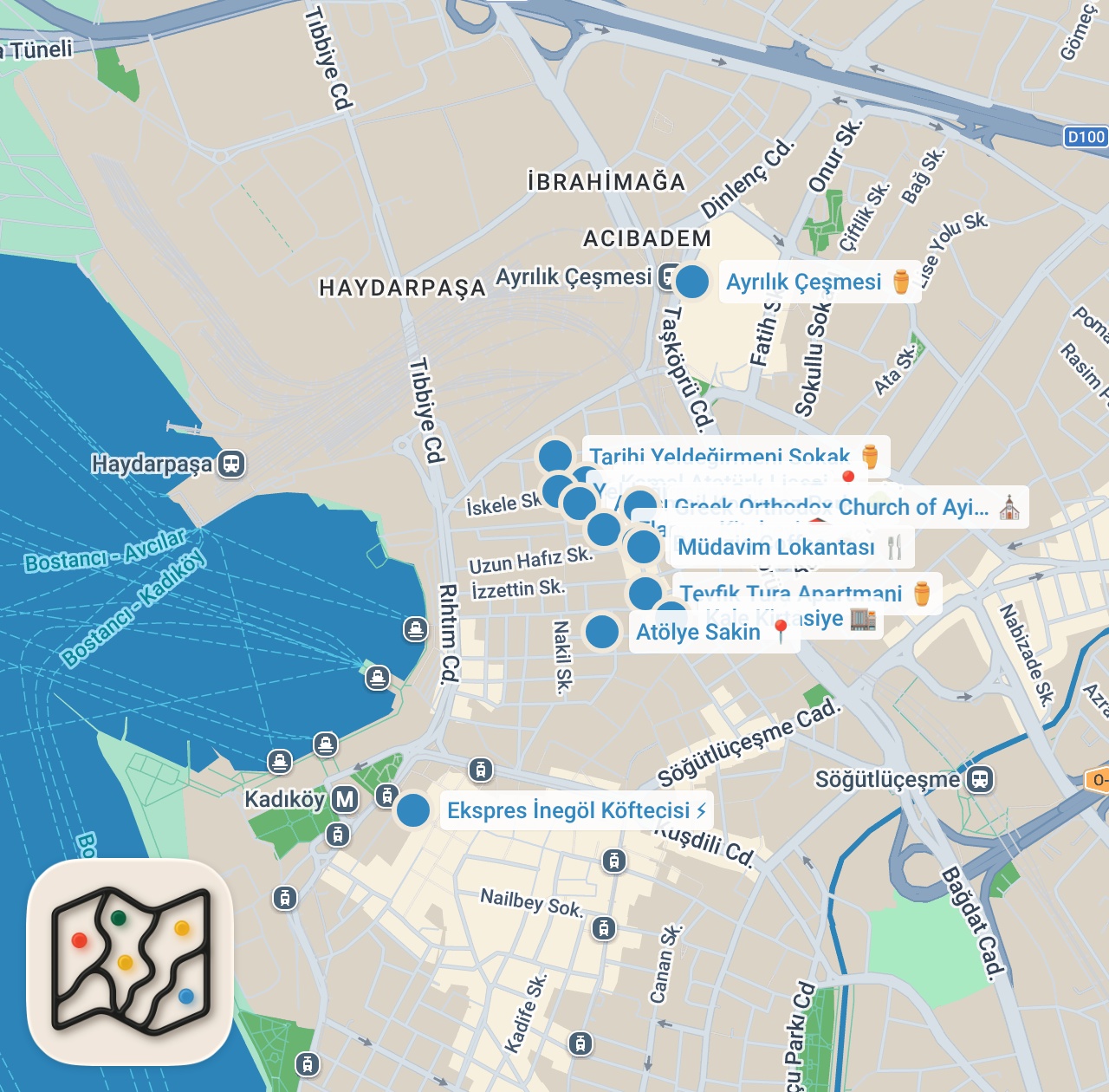 Map preview for Ahmet Mümtaz Taylan ile İstanbul Hesabı: Yeldeğirmeni
