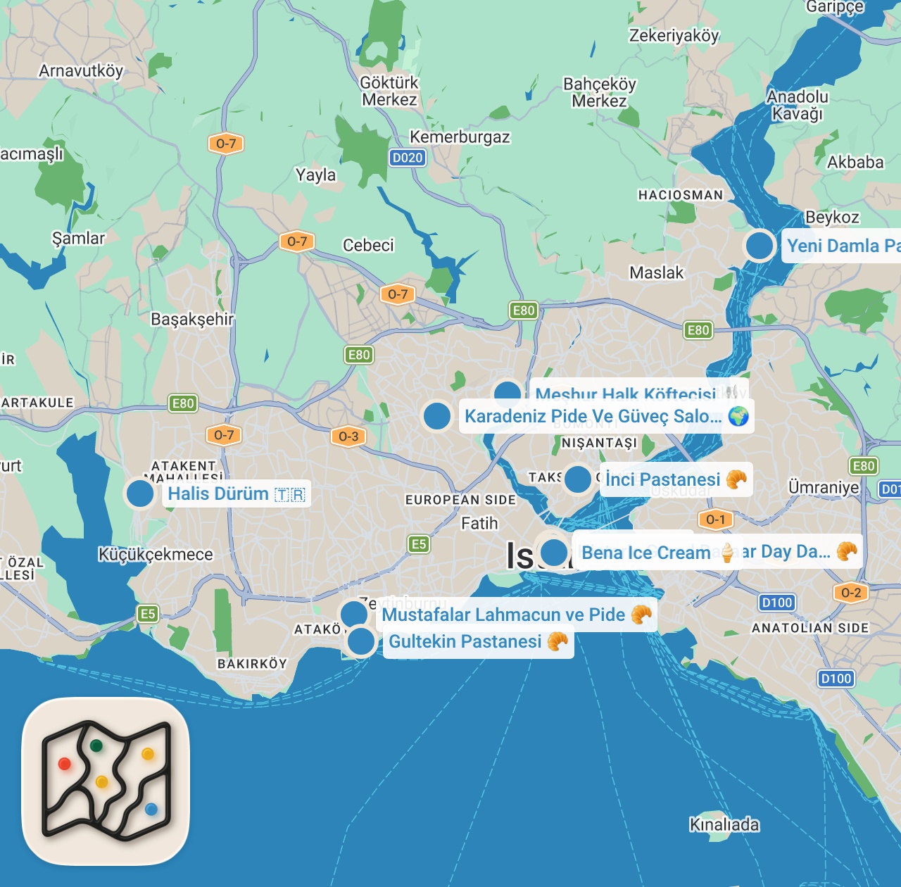 Map preview for İSTANBUL'UN 10 TL ALTI LEZZETLERİ - Çıtır çıtır lahmacun 8 TL - Ayaküstü Lezzetler