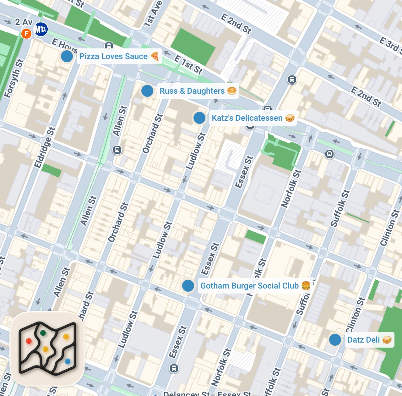 Map preview for Top 5 Must Try NYC Foods in the Lower East Side #nyc #food #NewYork #travel #visitnyc #nybucketlist