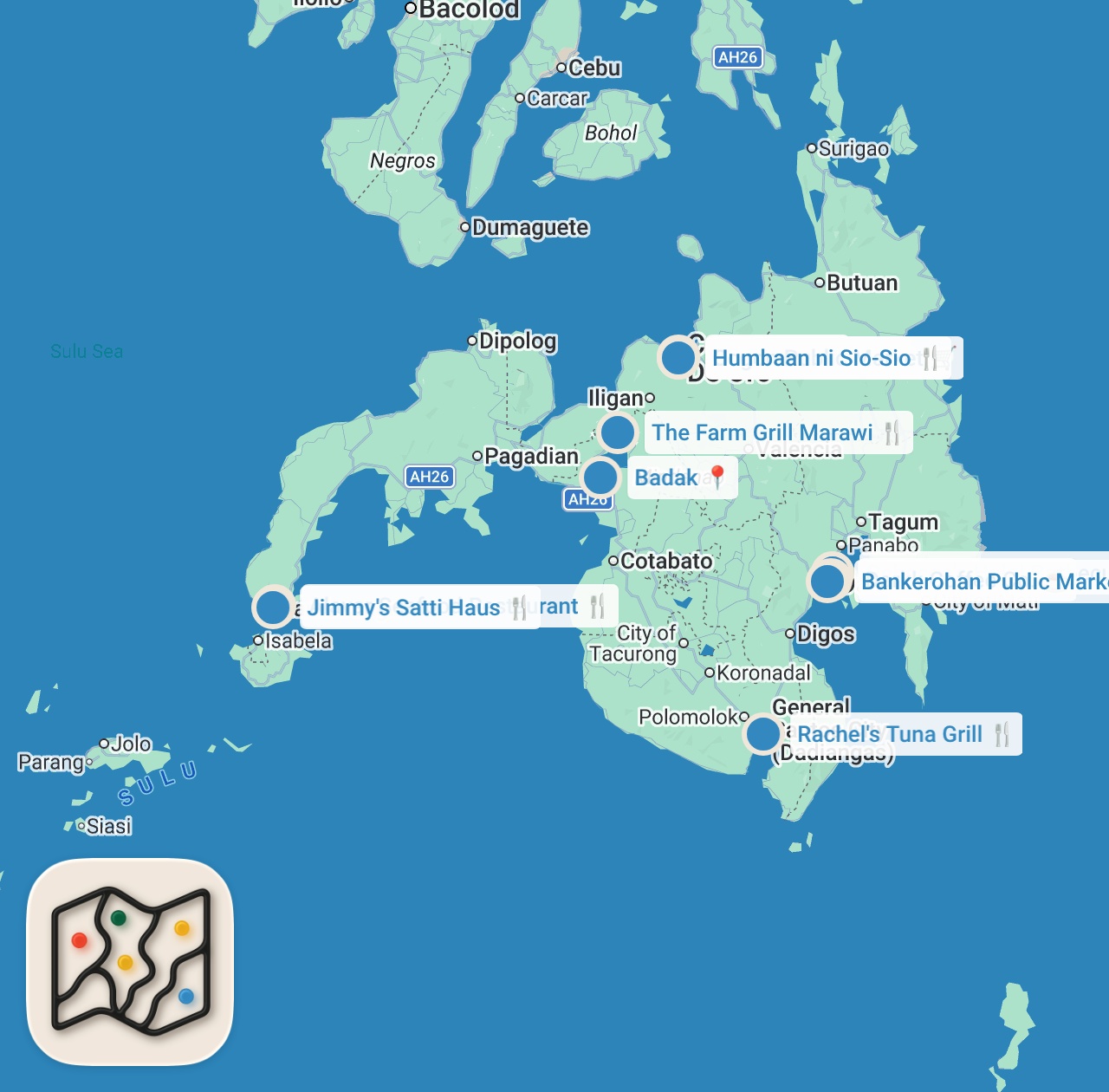 Map preview for Eating FILIPINO STREET FOOD for 7 Days!! 🇵🇭 Ultimate Philippines Food Tour [Full Documentary]
