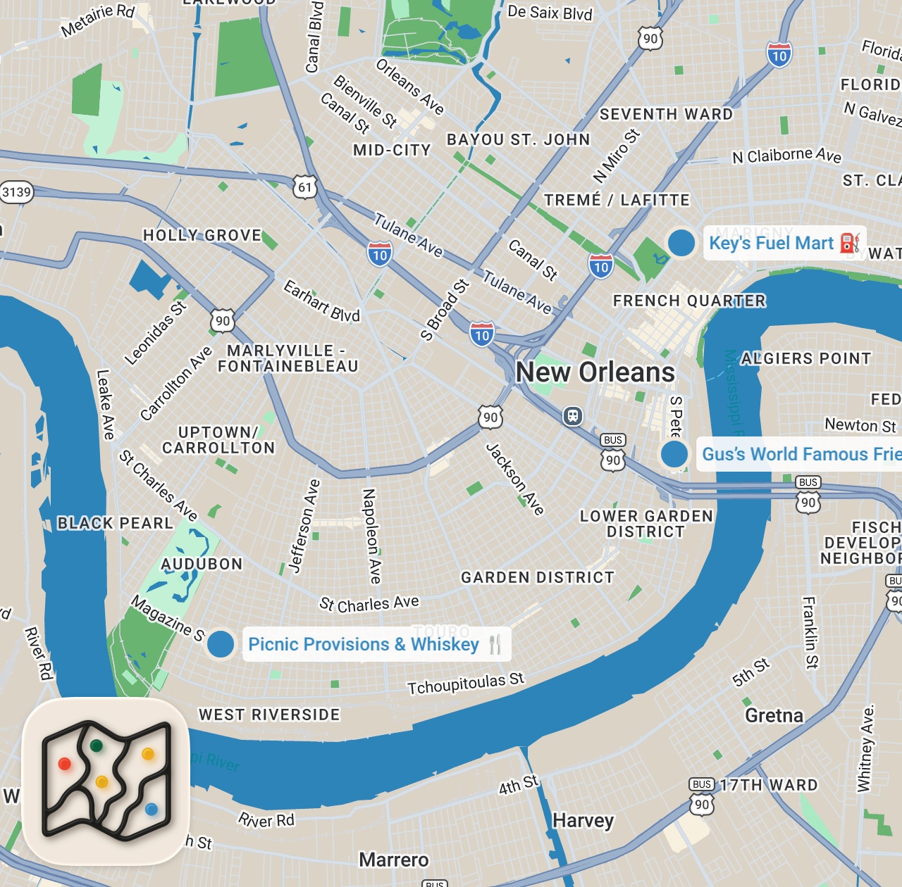 Map preview for Finding The Best Fried Chicken In New Orleans | Food Tours | Food Insider