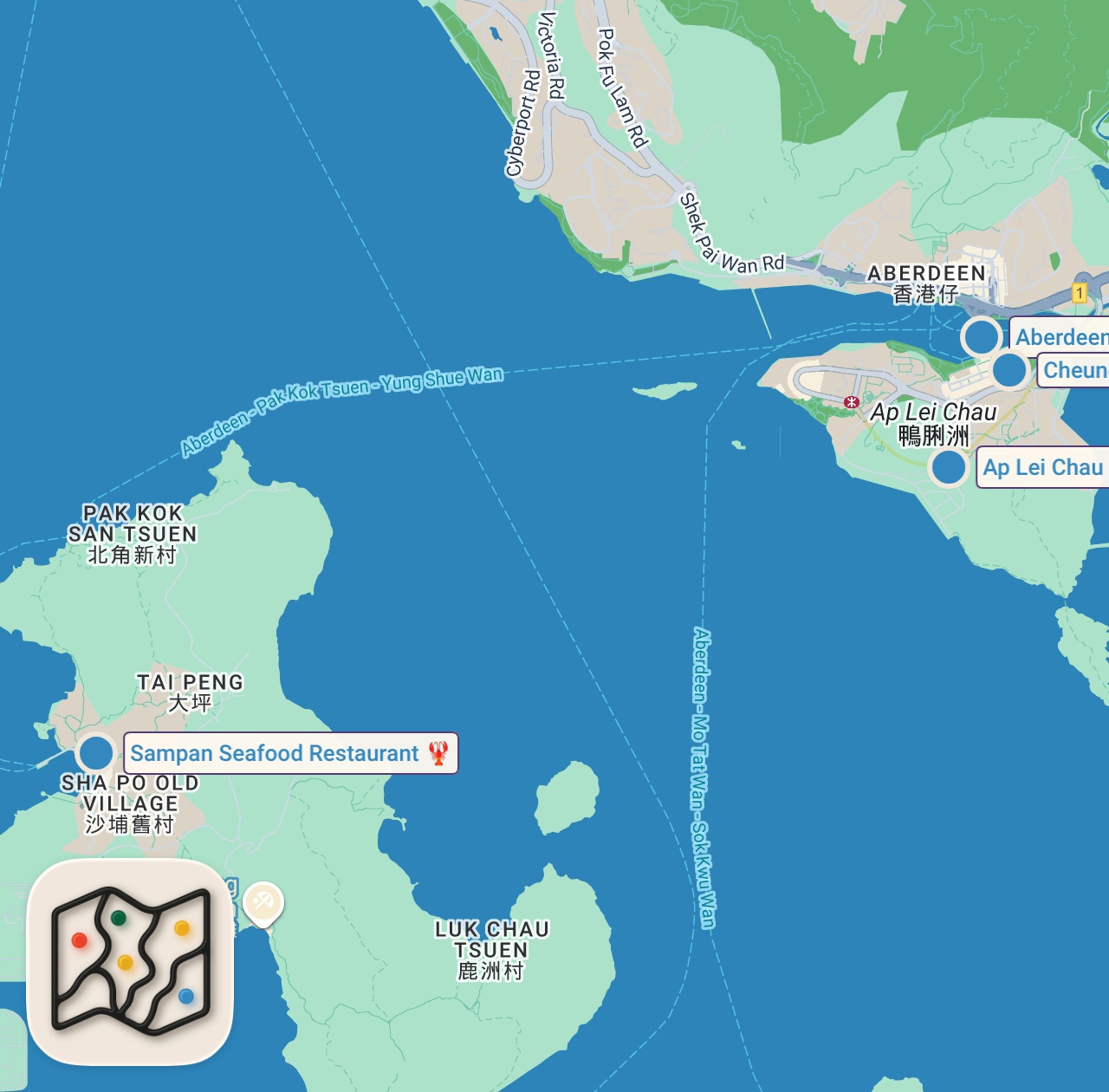 Map of 4 spots from Garlic Crab Mountain!! 🦀 INSANE SEAFOOD in Hong Kong!! (Typhoon Shelter Crab)