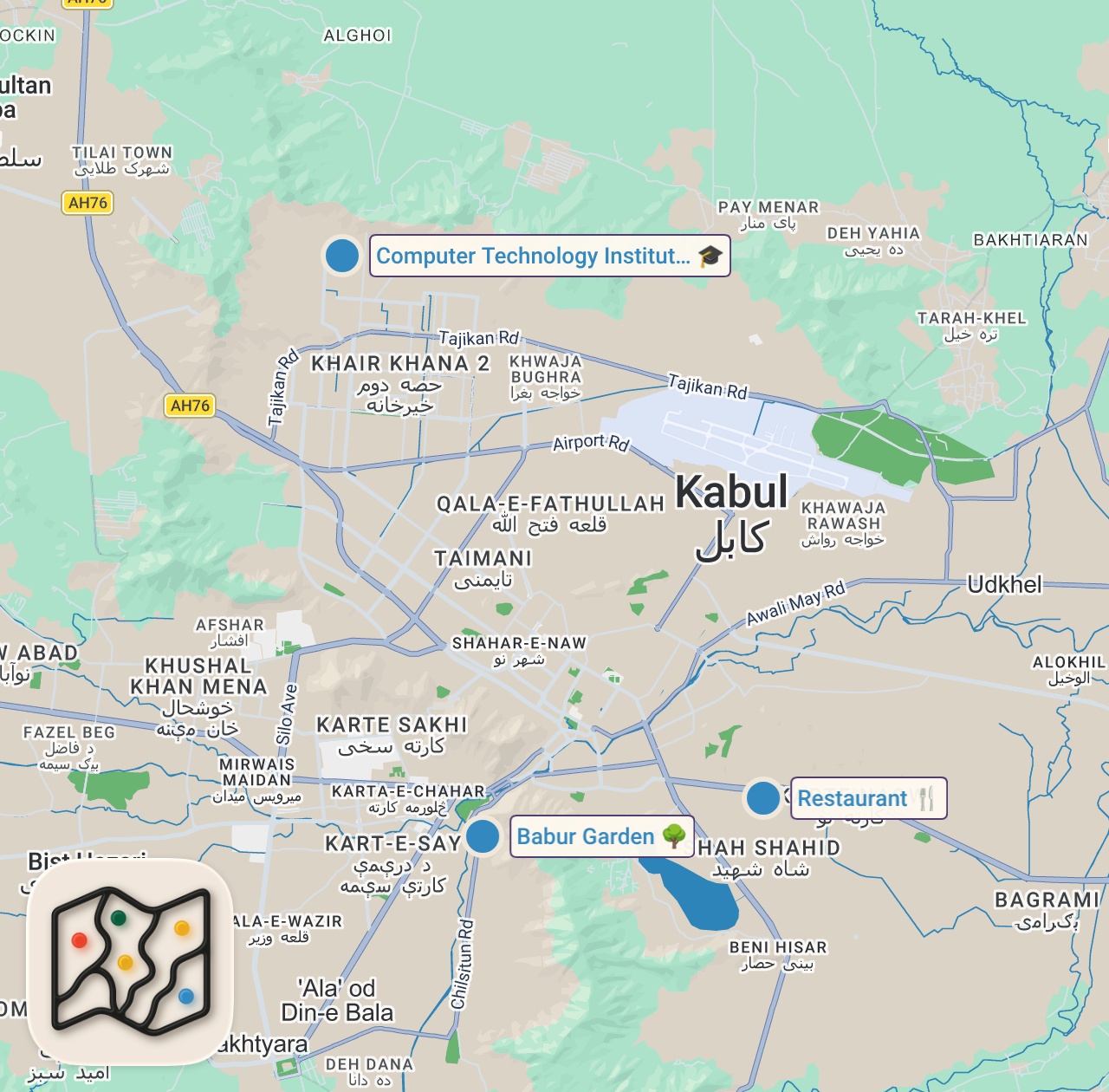 Map preview for Don't Dare To Film In This Restaurant In Kabul! Afghanistan Under Taliban 🇦🇫