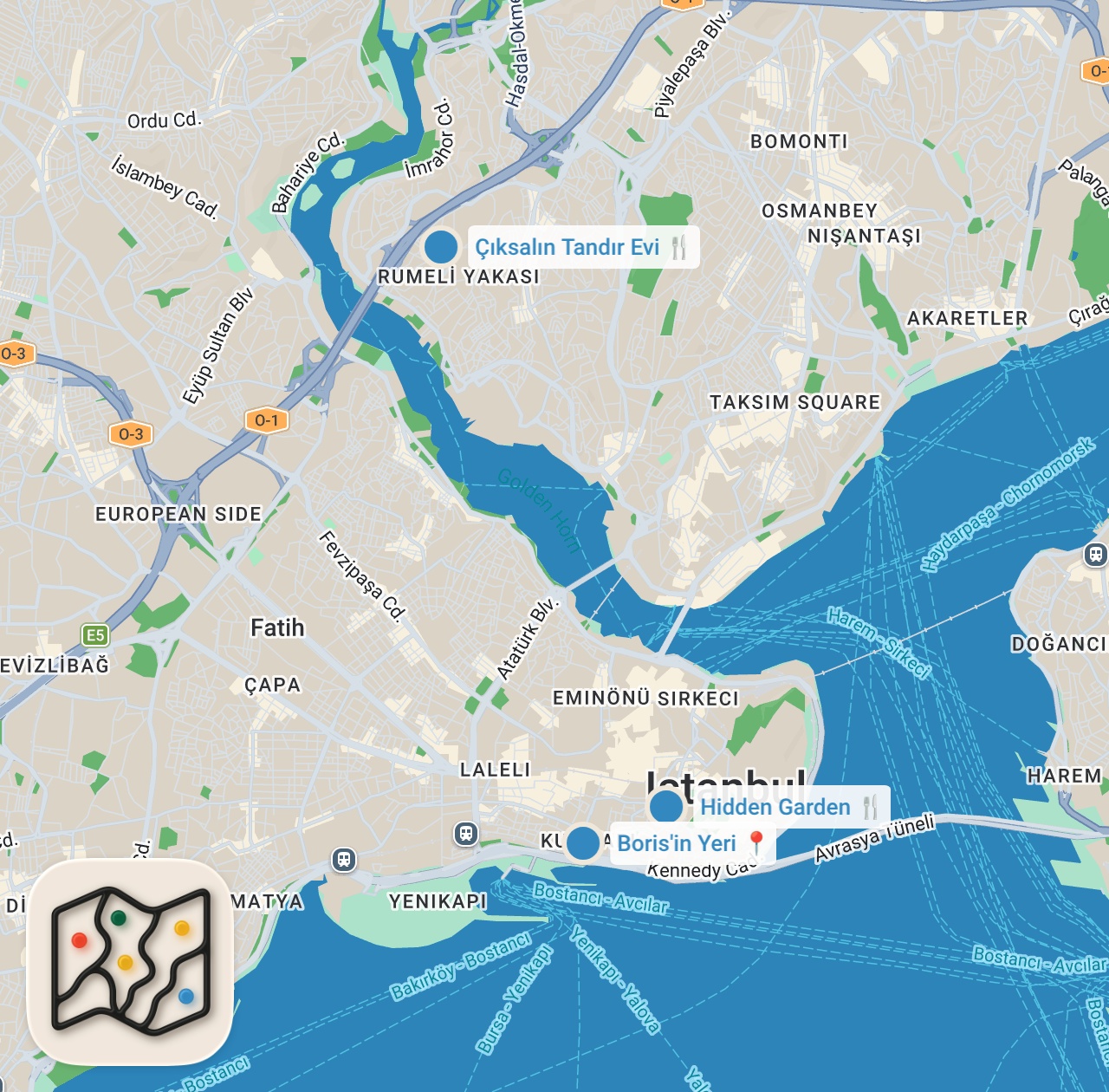 Map preview for İstanbul Kahvaltı Rehberi | Kavurmalı yumurta, bal-kaymak, egg burger