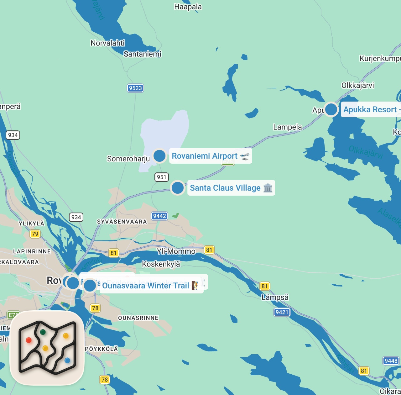 Map preview for My 1 Week FINLAND ITINERARY from INDIA w/ Budget, Tips, Transportation, Accommodation & More