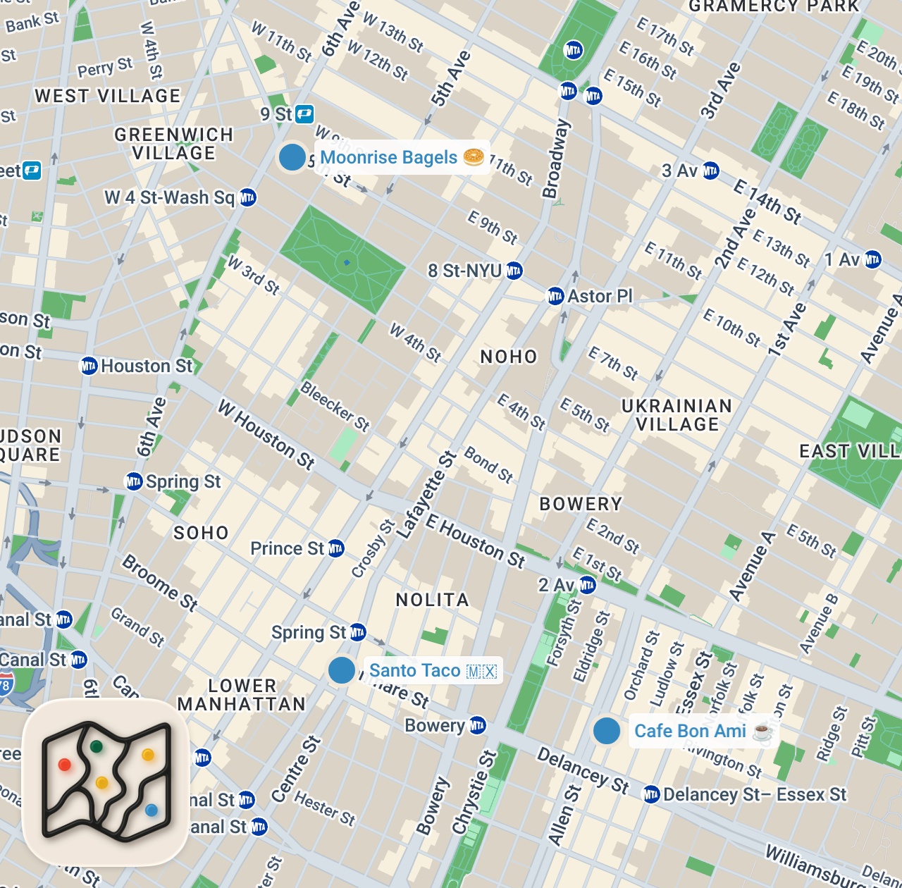 Map preview for Eating at HYPED UP spots in NEW YORK CITY for a full day!