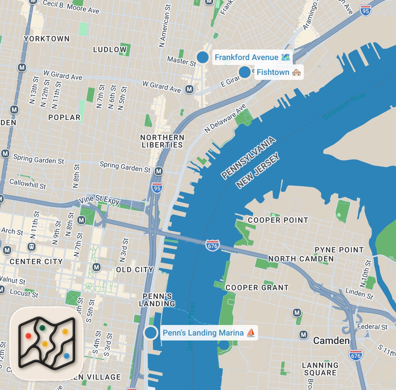 Map preview for New Pizzeria in Philly!