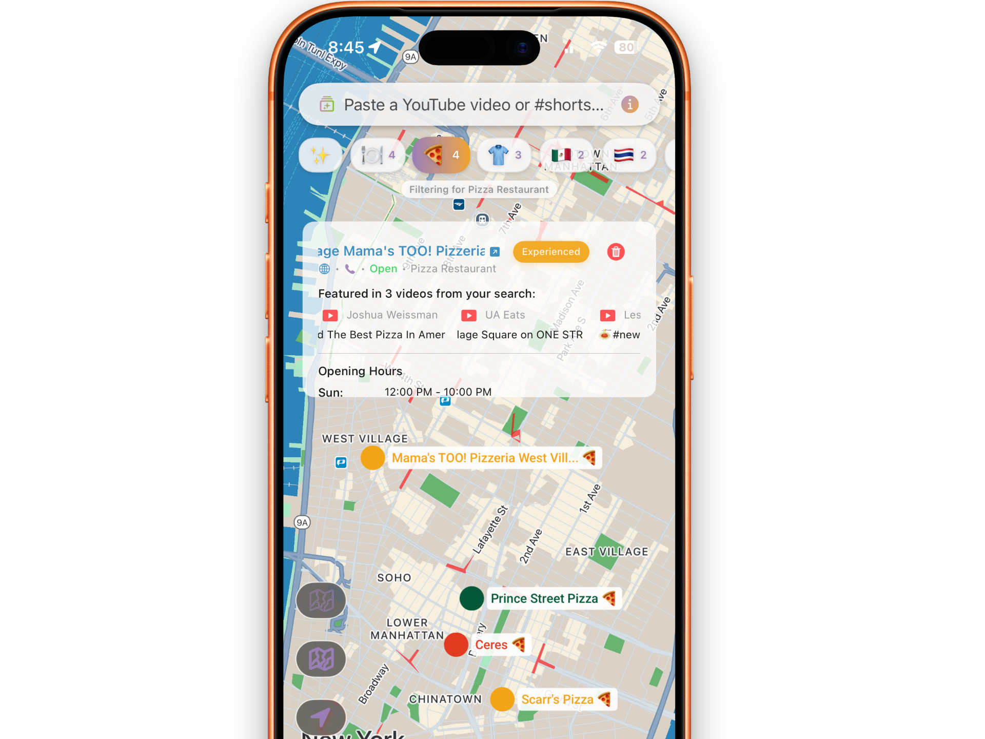 Map interface preview